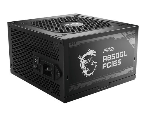Fuente de Poder MSI MAG A850GL PCIE5 850 W, 5 Conectores Sata, 2 Conectores Molex, Voltaje de entrada 100 - 240 V, 20+4 pin ATX