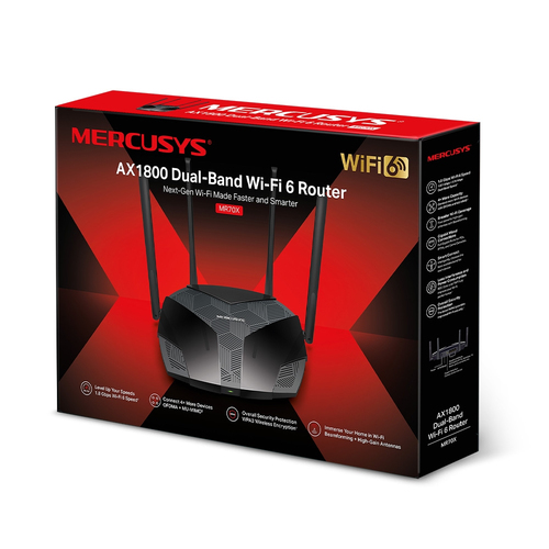 Miniatura 5 de Ruteador Inalambrico Mercusys MR70X, 4 Antenas, Doble banda, Wi-Fi6, 4 Puertos LAN, 1x WAN