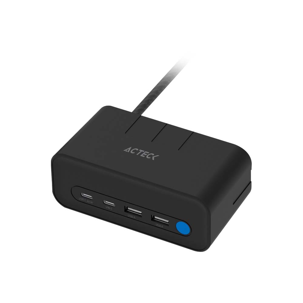 Miniatura 3 de Cargador de escritorio Acteck Energon Mate CE676, 3 Contactos, 2x USB-A, 2x USB-C, 125V, 1.85 Metros, Negro