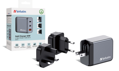 Miniatura 5 de Cargador de pared GaN Verbatim de 65 W de 3 puertos