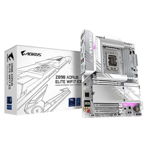 Tarjeta Madre AORUS Z890 AORUS ELITE WIFI7 ICE, Intel socket 1851, Intel Z890, 256GB DDR5, ATX