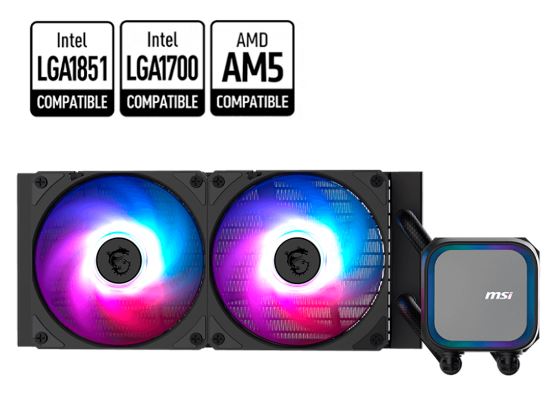 Miniatura 3 de Sistema De Enfriamento Liquido MSI MAG CORELIQUID A13 240, 2x120mm, ARGB, NEGRO
