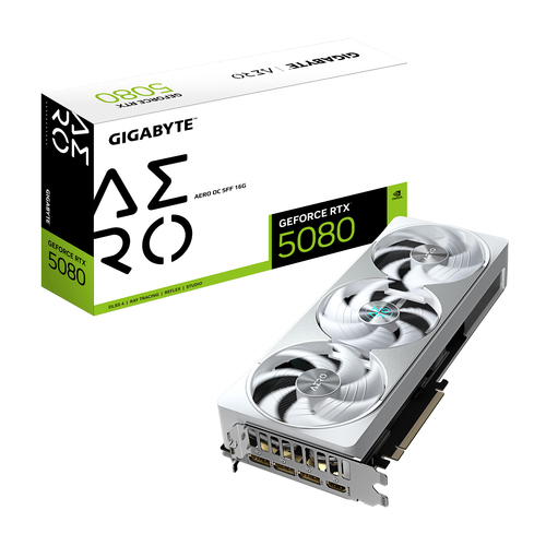Tarjeta de Video Gigabyte GeForce RTX 5080 AERO OC SFF 16G, 16 GB, 256 Bit, GDDR7, PCI Express 5.0, 30 Gbps