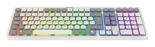 Miniatura 2 de Teclado Acteck TECHNO PRO TI790, Inalambrico, Mecanico, RGB, Bluetooth, USB 2.4 MHz, Blanco