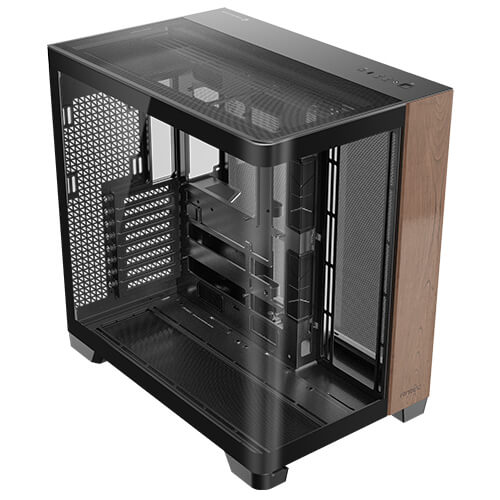 Gabinete Antec C8 Curve Wood, Full Tower, Sin Fuente, Ventana Curva Vidrio 4mm,  Negro/Transparente/Madera