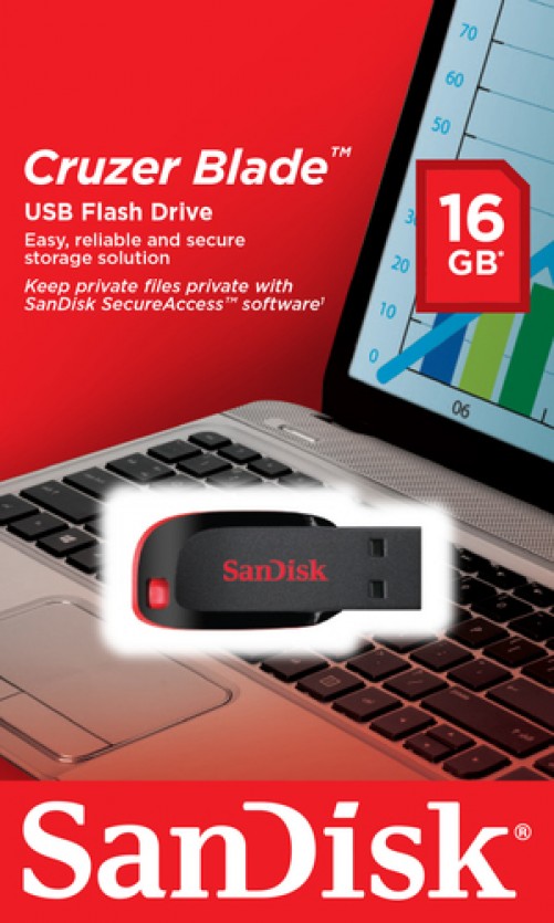 Miniatura 2 de MEMORIA USB SANDISK CRUZER BLADE Z50 16GB NEGRO/ROJO