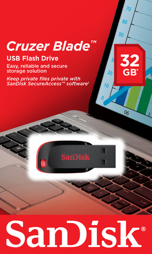 Miniatura 3 de Memoria USB Sandisk Cruzer Blade 32GB, 2.0, Negro