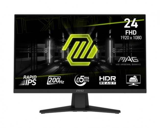 Monitor Gaming MSI MAG 244F LCD, 23.6, Full HD, Rapid IPS, 200 Hz, 0.5 ms, Negro