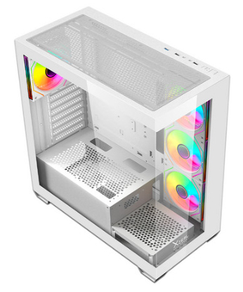 Miniatura 2 de Gabinete XZEAL XZ-140, Vent. 4x120mm ARGB, Midi-Tower, ATX/Micro-ATX/Mini-ITX, USB 2.0/3.0, Blanco