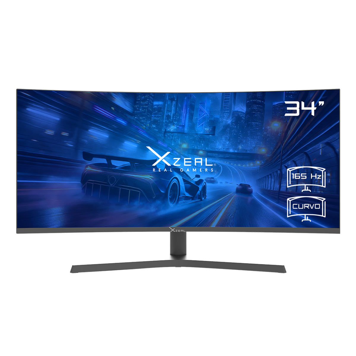 Monitor Gamer Curvo XZEAL XZ6010-1, 165HZ, 4ms, FREESYNC, 3440x1440 FULL HD, DP, HDMI, Negro