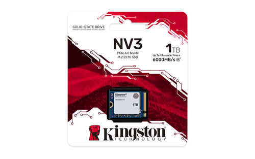Miniatura 3 de SSD Kingston Technology NV3 1TB, M.2, PCI Express 4.0, Lectura 6000 MB/s, Escritura 4000 MB/s, 2230
