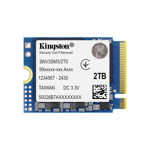 SSD Kingston Technology NV3 2TB, M.2, PCI Express 4.0, Lectura 6000 MB/s, Escritura 5000 MB/s, 2230