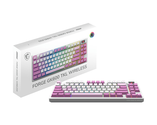 Miniatura 5 de Teclado Mecanico MSI FORGE GK622 TKL WIRELESS, Inalambrico, USB 2.0, Bluetooth 2.4 GHz, Violeta