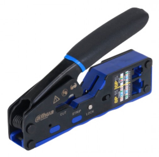 Pinza Crimpadora Dahua para Plug RJ-45/RJ-11 Pass Trough, Cortador y Pelador de Cable, Negro