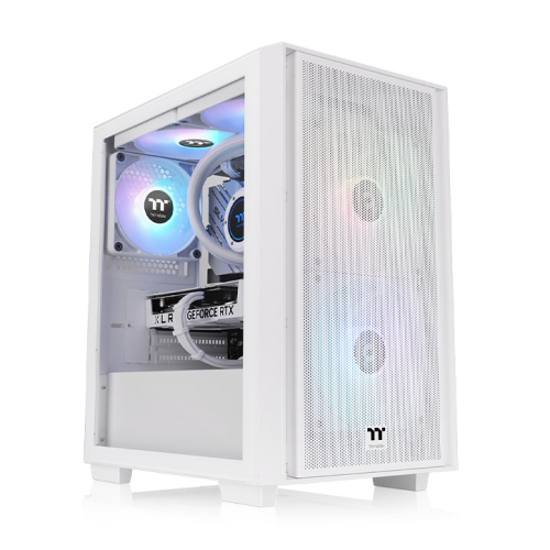 Gabinete Thermaltake Versa H16 TG ARGB Micro Tower, Ventana lateral, 3x Ventiladores, Blanco
