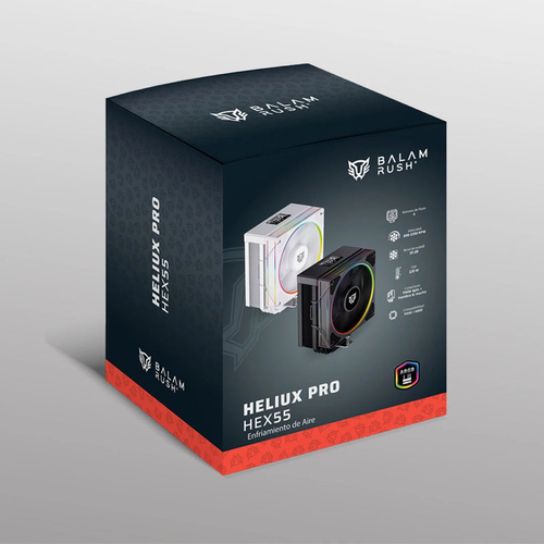 Miniatura 4 de Enfriamiento De Aire HELIUX PRO HEX55, Display Digital, ARGB, Conector PWM 4pin + Hembra &amp; Macho.