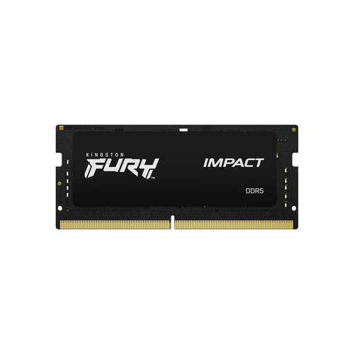 Memoria Ram Kingston Fury Impact Black, SO-DIMM, 8GB, DDR5, 4800MHz, CL38, 262-pin, XMP