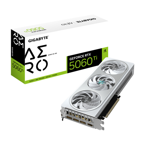 Tarjeta de Video GIGABYTE GeForce RTX 5060 Ti AERO OC 8G , 8 GB, 128 Bit, GDDR7, PCI Express x8 5.0