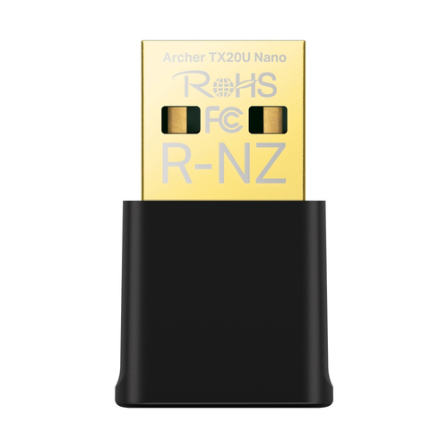 Tarjeta de red inalambrica TP-Link Archer Archer TX20U Nano USB, Wi-Fi 6, 1.800Mbit/s, Doble Banda, Negro