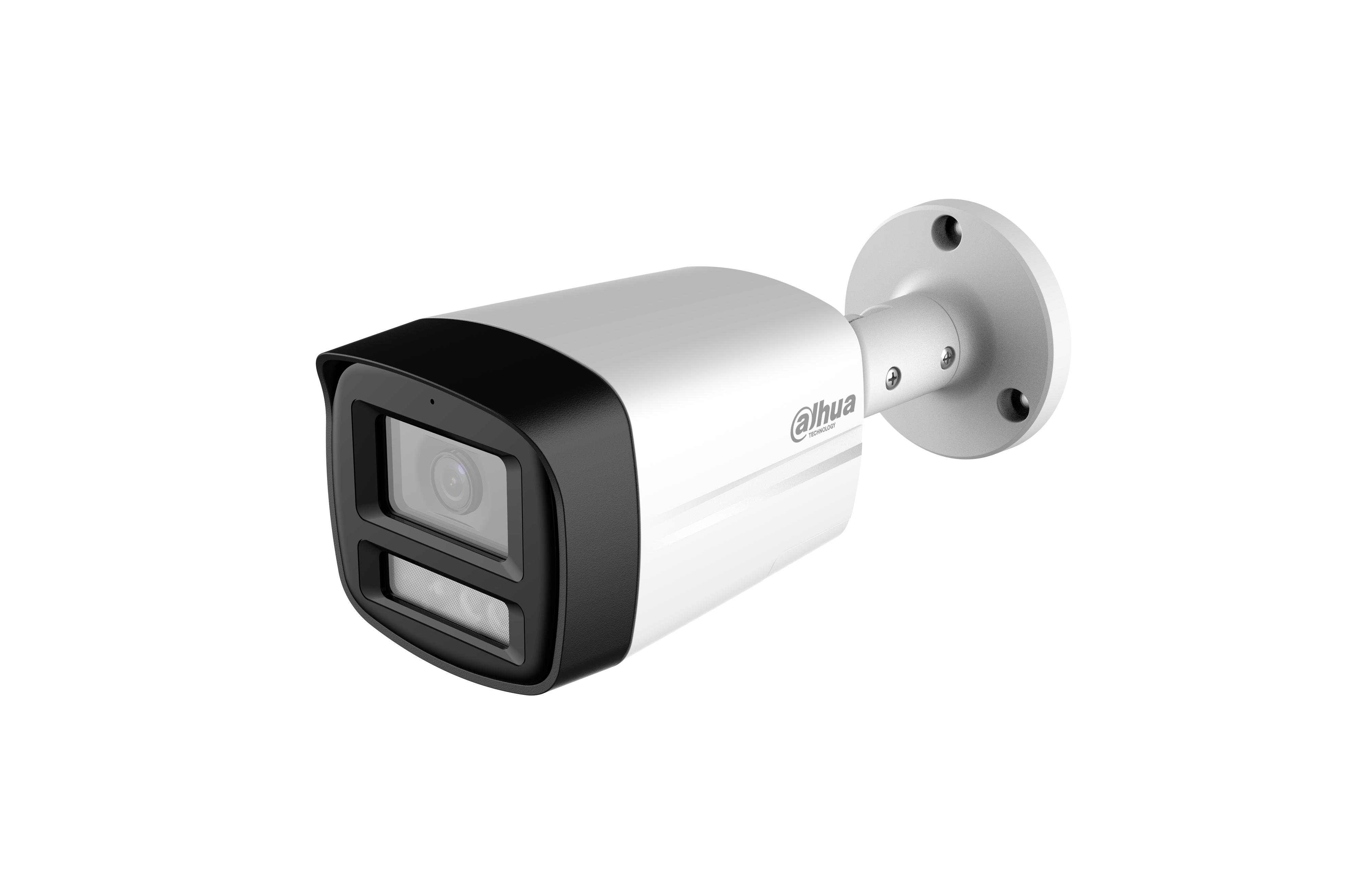 Camara Dahua CCTV, Bala, 2MP, IR 40m, Exterior, IP67, Microfono y altavoz, Audio bidireccional, HDCVI X Plus