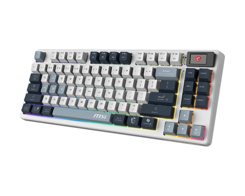 Miniatura 4 de Teclado MSI FORGE GK600 TKL WIRELESS, Inalambrico, USB/Bluetooth, Mecanico, LED RGB, Ingles, Azul/Blanco