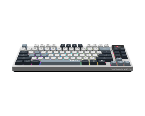 Miniatura 3 de Teclado MSI FORGE GK600 TKL WIRELESS, Inalambrico, USB/Bluetooth, Mecanico, LED RGB, Ingles, Azul/Blanco