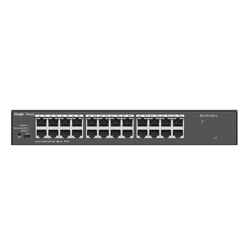 Switch Ruijie Networks RG-ES124G-L No administrado, L2, RJ-45 24 Puertos, Gigabit, Negro