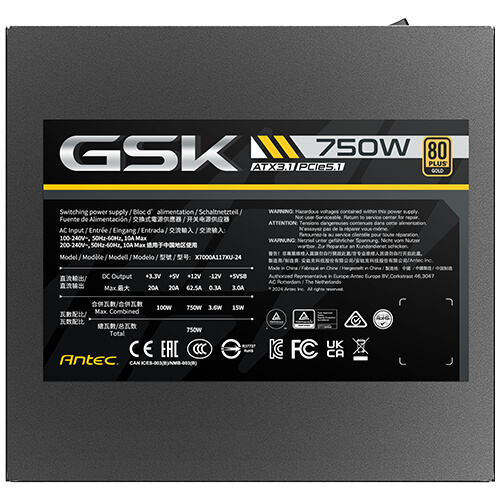 Miniatura 3 de Fuente De Poder Antec GDK GOLD, 750W, 80 PLUS GOLD, ATX 3.1, PCIe 5.1, Full Modular, Negro