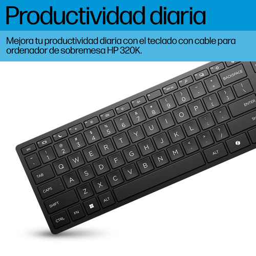 Miniatura 4 de Teclado HP 320K, Alambrico, USB, Ingles, Negro