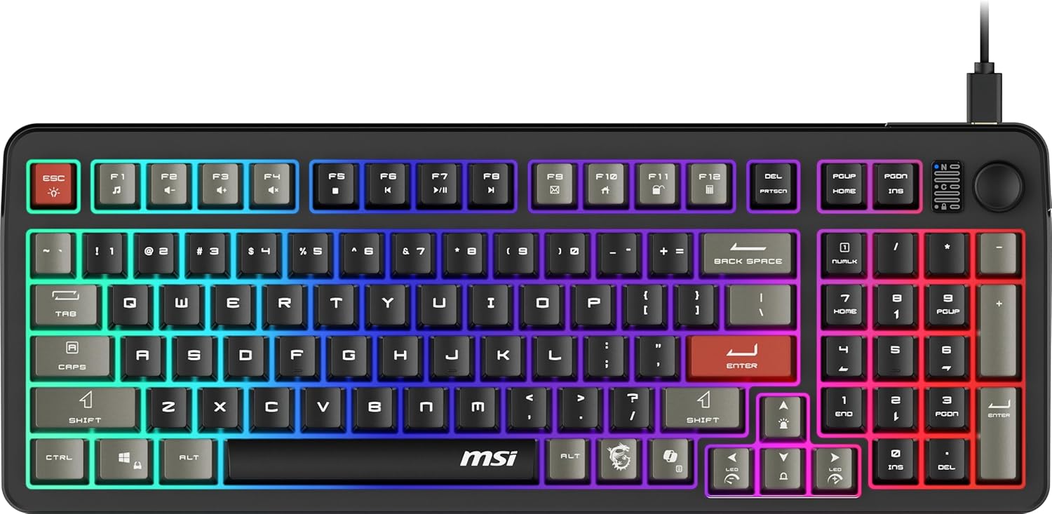 Teclado MSI FORGE GK110, RGB, USB 2.0, Ingles, 97 Teclas, Negro