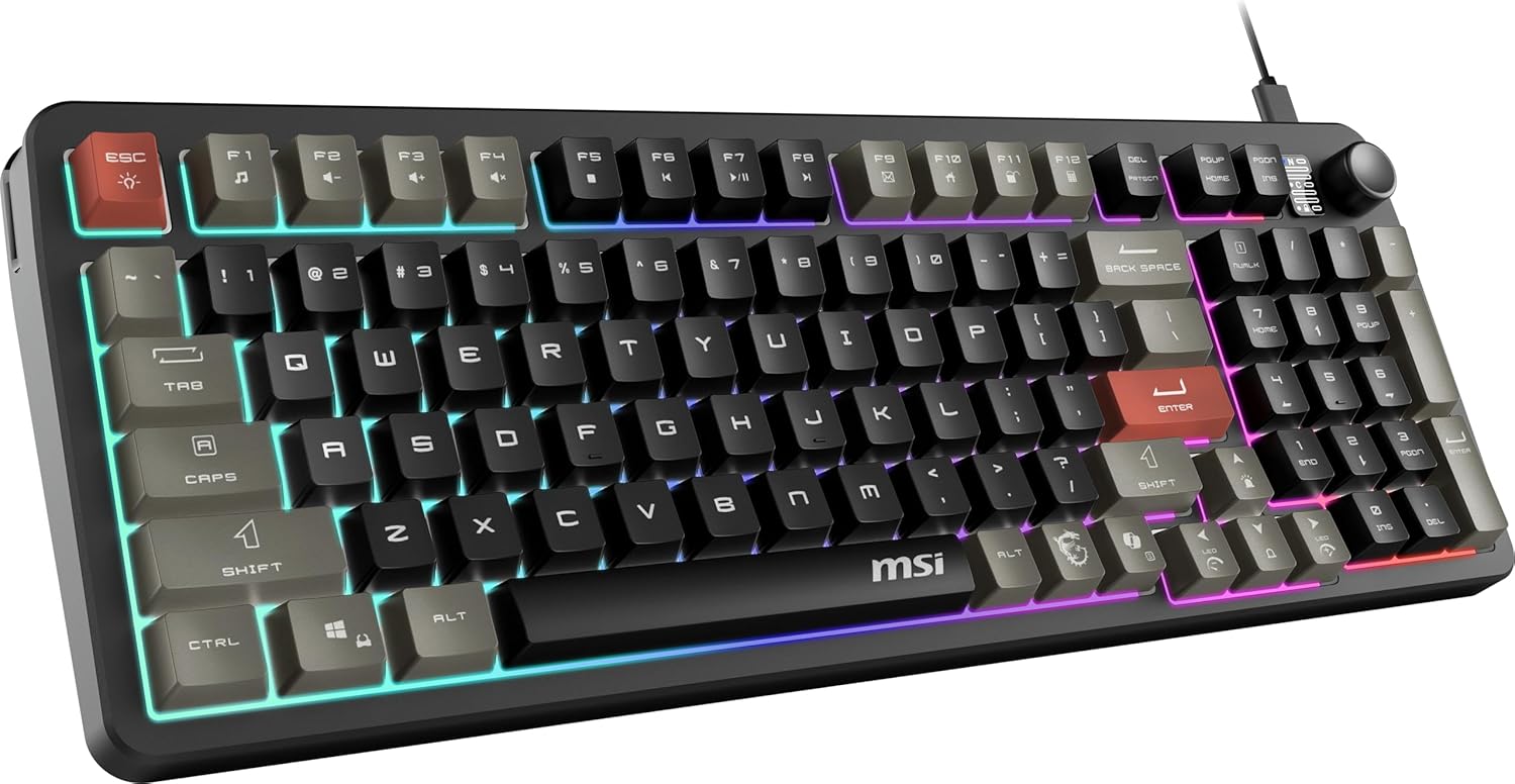 Miniatura 2 de Teclado MSI FORGE GK110, RGB, USB 2.0, Ingles, 97 Teclas, Negro