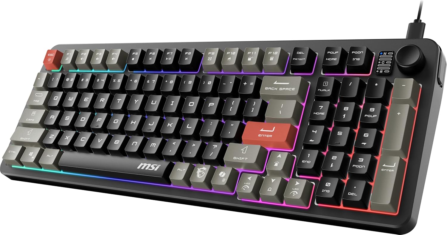 Miniatura 3 de Teclado MSI FORGE GK110, RGB, USB 2.0, Ingles, 97 Teclas, Negro