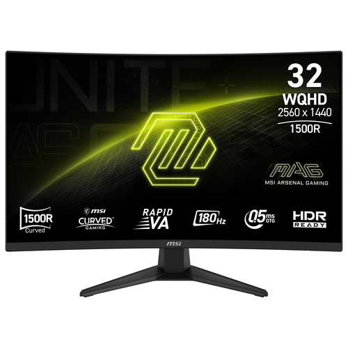 Monitor Gamer Curvo MSI MAG 321CQF E18, LCD 31.5, 2560x1440, FreeSync, 180Hz, HDMI/DP, Negro