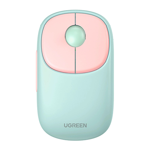 Mouse Ugreen Fun+, 5 Botones, 4000 DPI, RF inalambrico + bluetooth, 10 m, Rosa/Azul