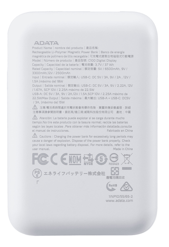 Miniatura 2 de Power Bank ADATA C100 10000 mAh, USB, Blanco