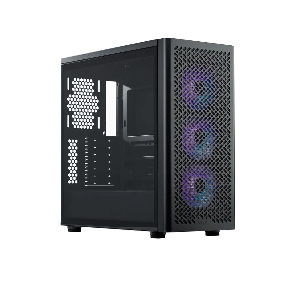 Gabinete Cooler Master Elite 502/502 Lite, Soporta, ITX/M-ATX/ATX/E-ATX, PSU NO, Negro