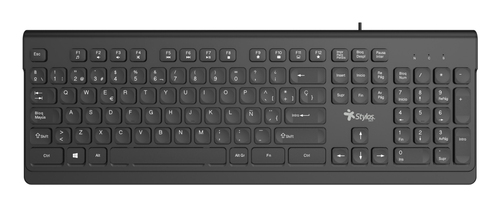 Teclado Stylos STPTEC6B, Alambrico, USB, Espanol, Negro