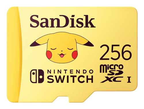 Memoria MicroSD SanDisk, 256GB, Lectura 100 MB/s, Escritura 90 MB/s, Nintendo Switch, Edicion Pokemon