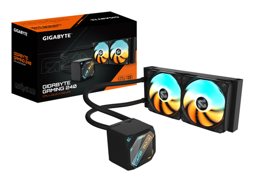 Sistema De Enfriamiento Liquido Gigabyte GAMING 240, 2x 120mm, Hasta 2200RPM, ARGB, Negro