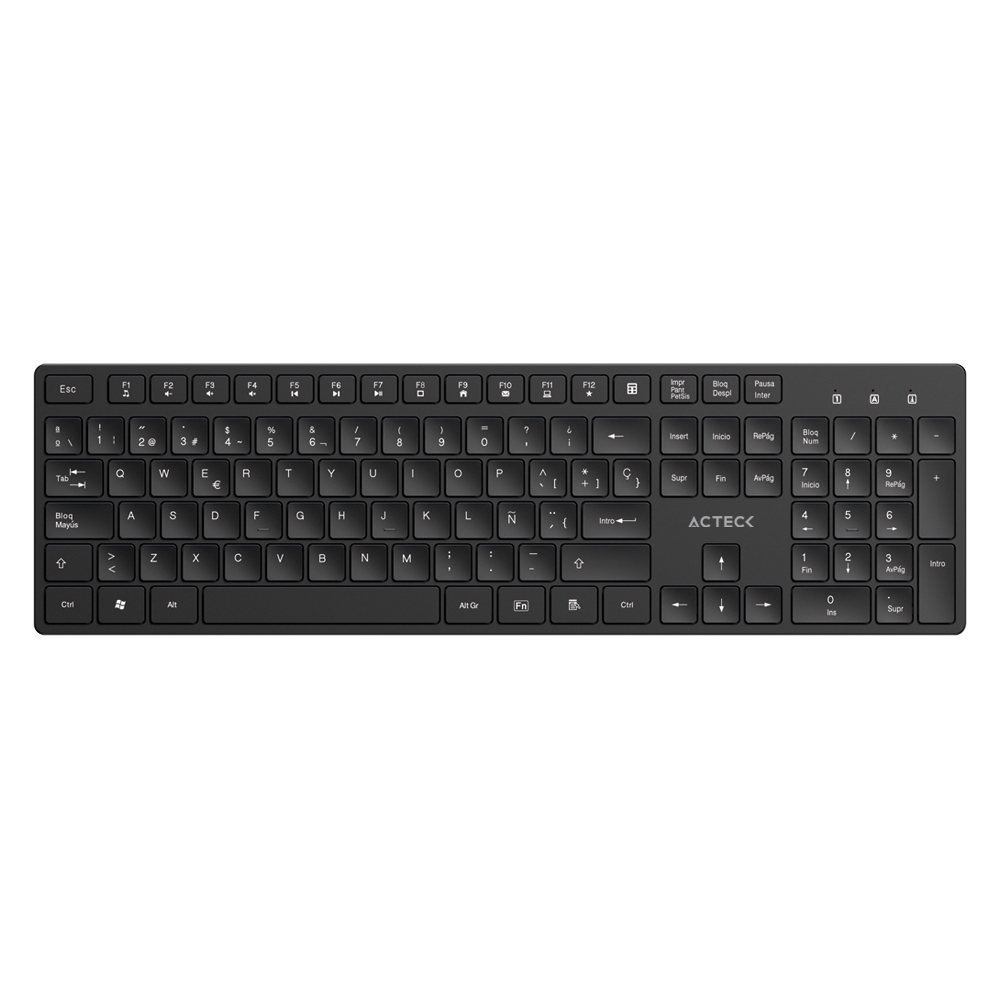 Teclado Inalambrico Acteck VANTAGE AERO TI555, USB 2.4GHz, Membrana, Multimedia, Negro