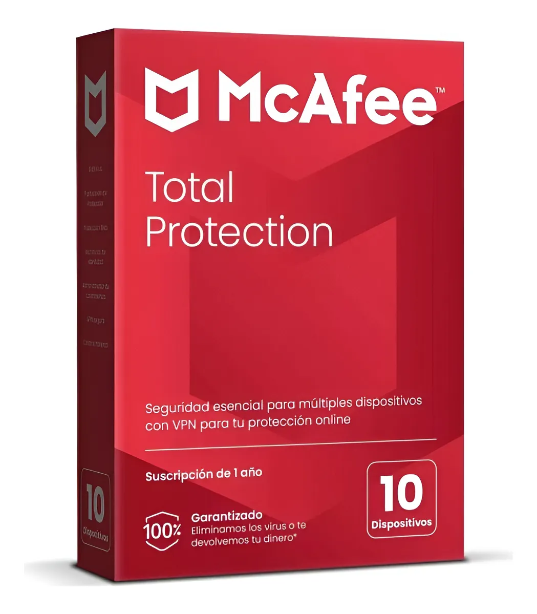 Mcafee Total Protection Con Vpn, 10 Dispositivos, 1 Año