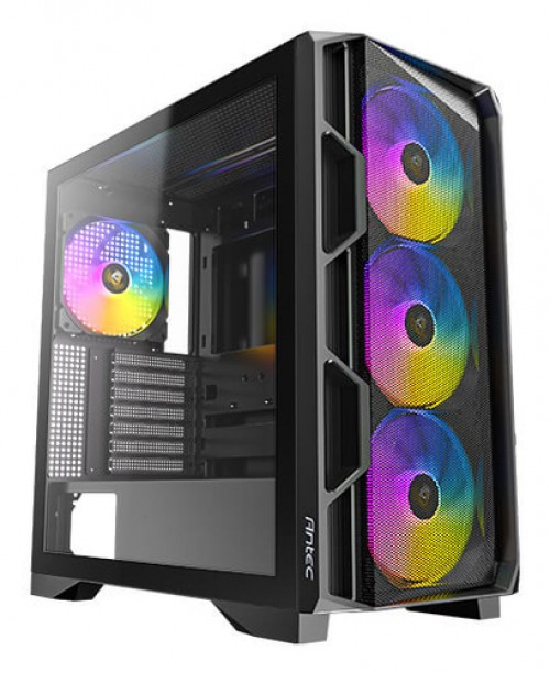Gabinete Antec AX-1000 ARGB Midi Tower, Vent. 3x 140 mm, Vent. 1x 140 mm, Negro