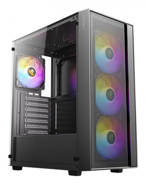 Gabinete Antec AX65 ARGB Midi Tower, PSU No, Vent. 3x 120 mm, Vent. 1x 120 mm, Negro