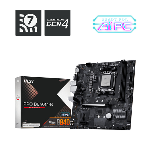 Tarjeta Madre MSI PRO B840M-B, Micro-ATX, Socket AM5, 128GB DDR5, HDMI para AMD