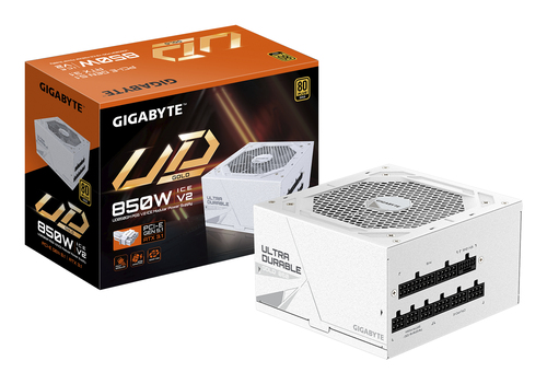 Fuente de Poder GIGABYTE UD850GM PG5 V2 ICE 850 W, ATX 3.1, 80 PLUS Gold, Fully-Modular