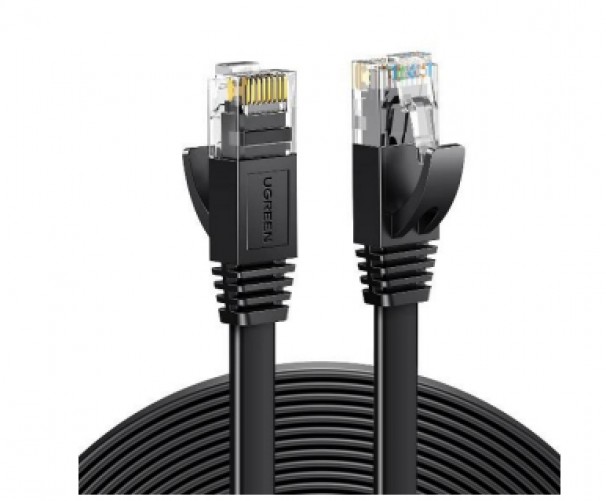 Cable de Red Ugreen Cat6, Plano, UTP, RJ-45, CCA, 1m, Negro
