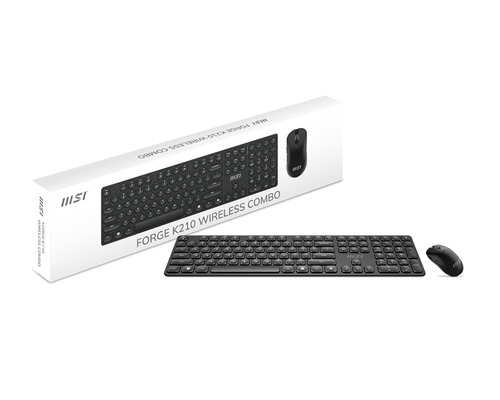 Miniatura 2 de Kit Teclado y Mouse MSI FORGE FORGE K210 WIRELESS, Mecanico, Inalambrico, 1600 DPI, Negro