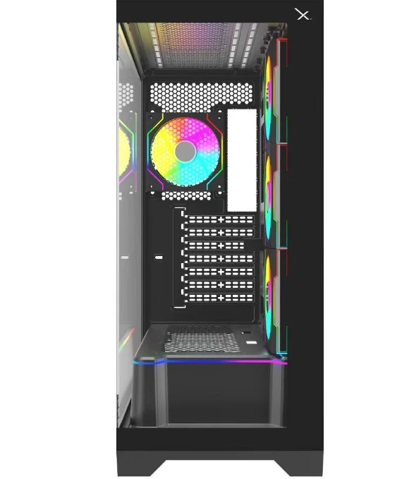 Miniatura 2 de Gabiente Gamer XZEAL XZ160, Soporta EATX, ATX, M-ATX, M-ITX, PSU NO, Negro