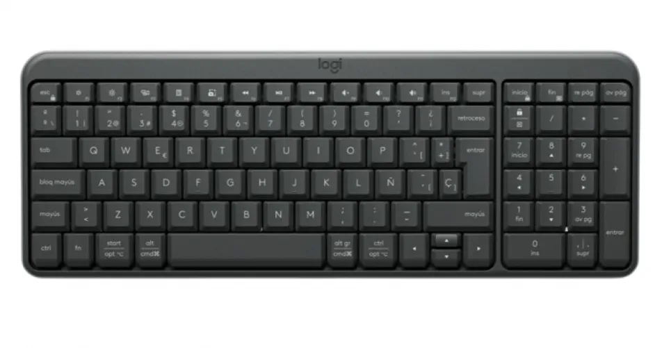 Teclado Logitech K250, Inalambrico, Bluetooth, Negro, Espanol