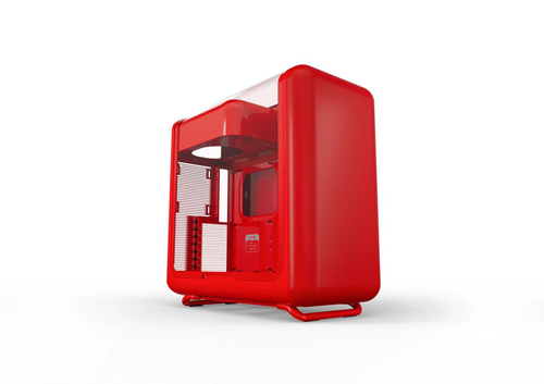 Gabinete Hyte X50, Midi-Tower, ATX/EATX/Micro-ATX/Mini-ITX, USB 3.0, sin Fuente, sin Vent Instalados, Rojo Cereza